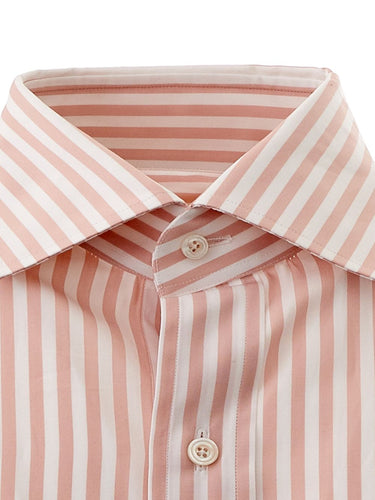 Elegant Striped Pink Cotton Shirt for Men